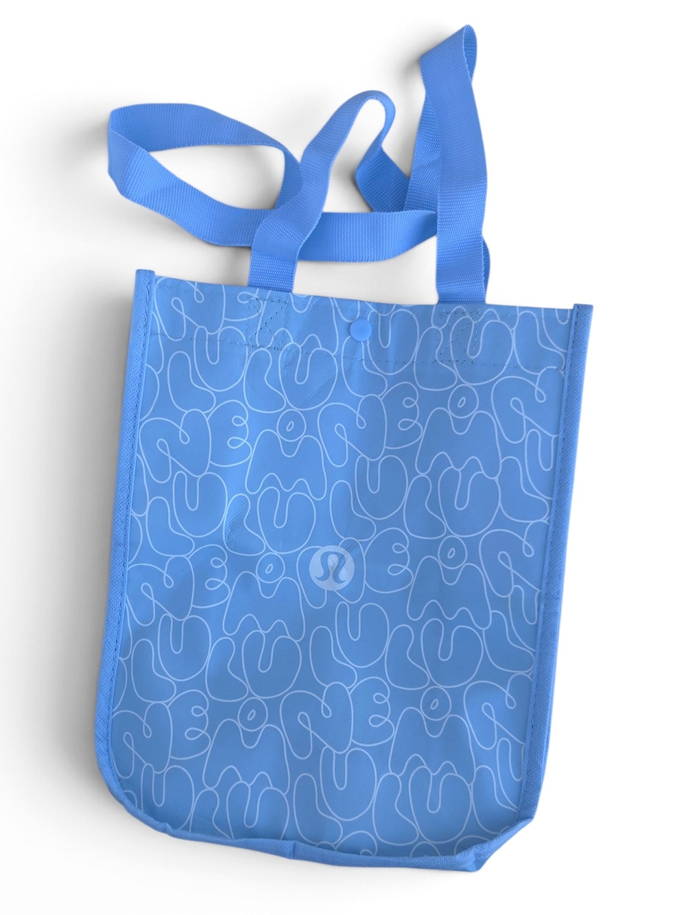 Lululemon Small Blue Doodle Bubble Print Logo Reusable Tote Bag Shopper